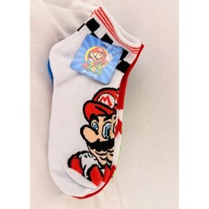 Nintendo Super Mario Ankle Socks 6 Pair Set Mario Luigi Yoshi M/L 3-10 NWT